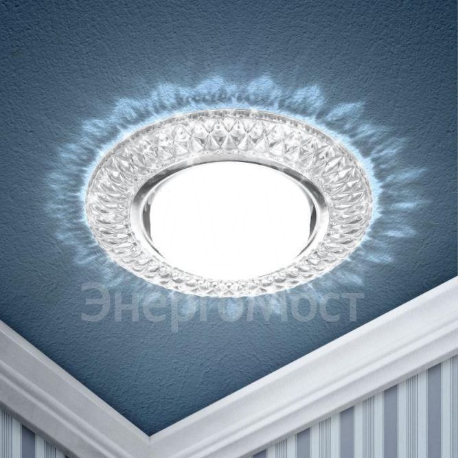 Светильник светодиодный DK LD23 SL/WH GX53 точечный; декор со светодиодной подсветкой прозр. ЭРА Б0029627