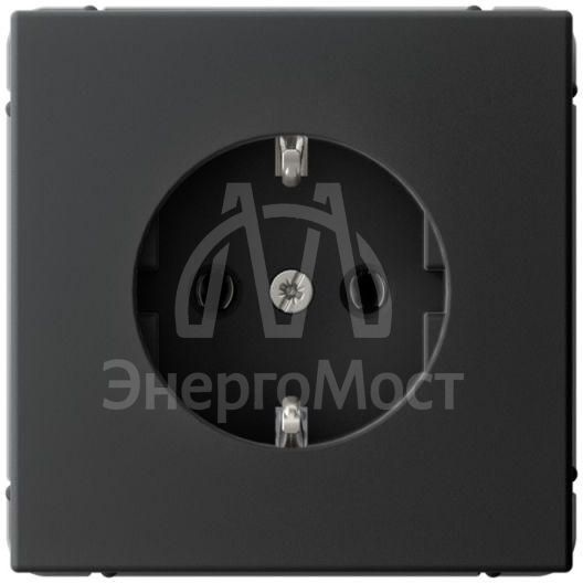 Розетка ArtGallery 16А с заземл. механизм карбон SE GAL001043