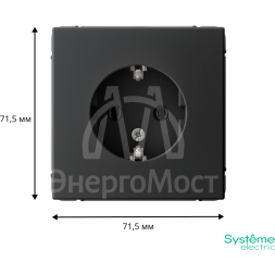 Розетка ArtGallery 16А с заземл. механизм карбон SE GAL001043