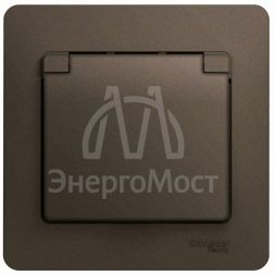 Розетка 1-м СП 1мод. Glossa 16А IP20 с заземл. защ. шторки с крышкой в сборе шоколад SchE GSL000846