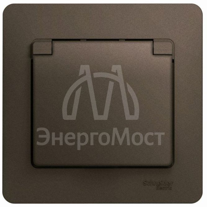 Розетка 1-м СП 1мод. Glossa 16А IP20 с заземл. защ. шторки с крышкой в сборе шоколад SchE GSL000846