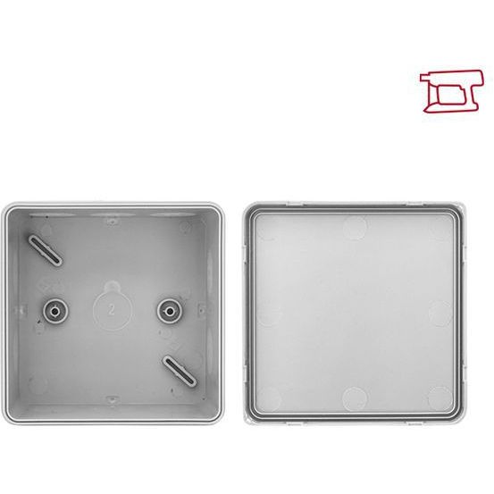 Коробка распределительная КМР-030-035 100х100х50 IP54 с крышкой для прямого монтажа без мембранных вводов сер. EKF plc-kmr-030-034