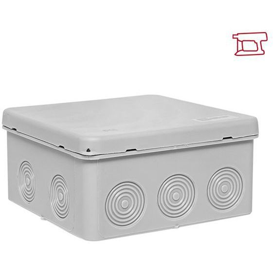 Коробка распределительная КМР-030-035 100х100х50 IP54 с крышкой для прямого монтажа без мембранных вводов сер. EKF plc-kmr-030-034