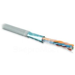 Кабель FTP 4-C5E-SOLID-GY-305 витая пара экран. FTP (F/UTP) кат.5e 4х2х0.5 (24 AWG) ож (solid) экран-фольга PVC (305м) (м) Hyperline 42052