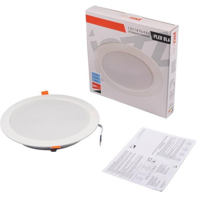Светильник светодиодный встраиваемый PLED DL6 20Вт 6500К WH Downlight IP40 Jazzway 5036376