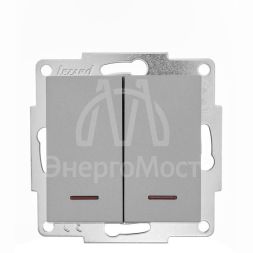 Механизм выключателя 2-кл. с индик. СП VESNA платина LEZARD 742-3588-112