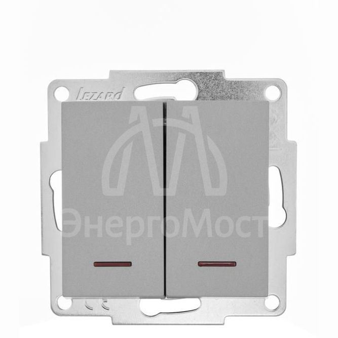 Механизм выключателя 2-кл. с индик. СП VESNA платина LEZARD 742-3588-112