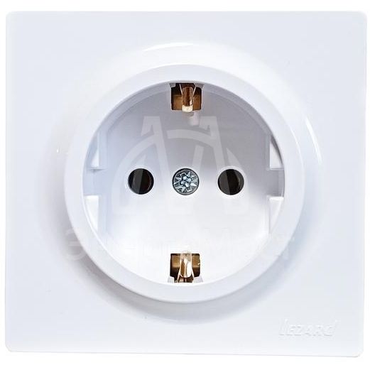 Розетка 1-мест. с заземл. LETO ПБТ бел. LEZARD 752-0200-122B
