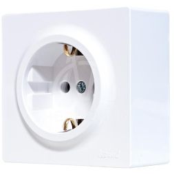 Розетка 1-мест. с заземл. LETO ПБТ бел. LEZARD 752-0200-122B