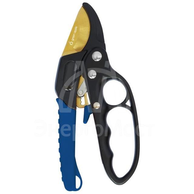 Секатор контактный с храповым механизмом Green Apple Б0044343