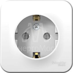 Розетка 1-м ОП BLANCA 16А 250В защ. шторки с заземл. бел. SchE BLNRA011101