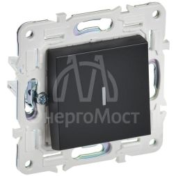 Выключатель проходной 1-кл. SKANDY 10А SK-V08Bl с индикацией черн. IEK SK-V12-1-10-K02