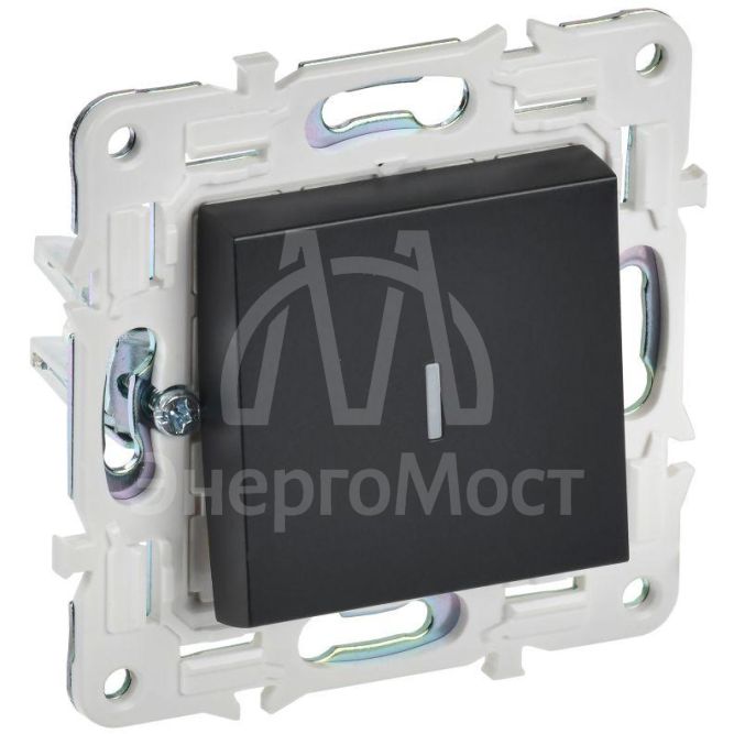 Выключатель проходной 1-кл. SKANDY 10А SK-V08Bl с индикацией черн. IEK SK-V12-1-10-K02