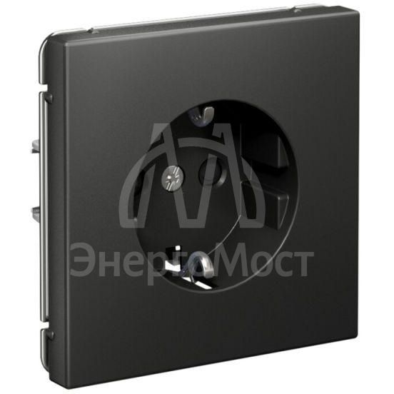 Розетка ArtGallery 16А с заземл. со шторками быстрозажим. клем. механизм базальт SE GAL001445S