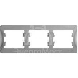 Рамка 3-м Glossa горизонт. алюм. SchE GSL000303