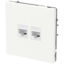 Розетка компьютерная 2-м KANT RJ45 кат.6A без шторки бел. магнолия DKC 7000674