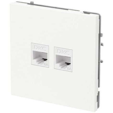 Розетка компьютерная 2-м KANT RJ45 кат.6A без шторки бел. магнолия DKC 7000674