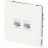 Розетка компьютерная 2-м KANT RJ45 кат.6A без шторки бел. магнолия DKC 7000674