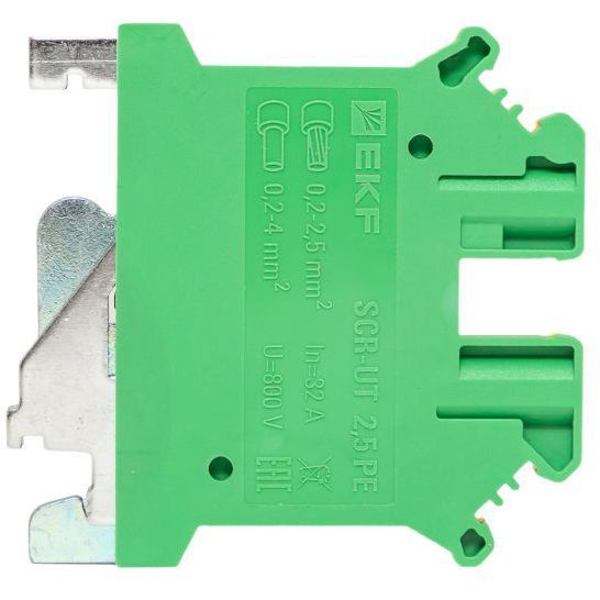 Колодка клеммная винтовая 2.5 UT земля EKF scr-ut-2.5-pe