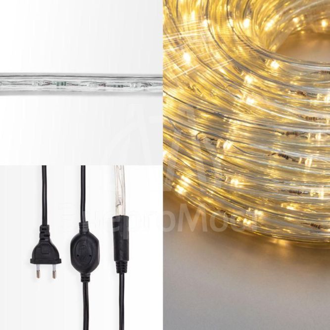 Шнур светодиодный Дюралайт фиксинг 2Вт 24LED/м тепл. бел. 20м Neon-Night 121-326-20