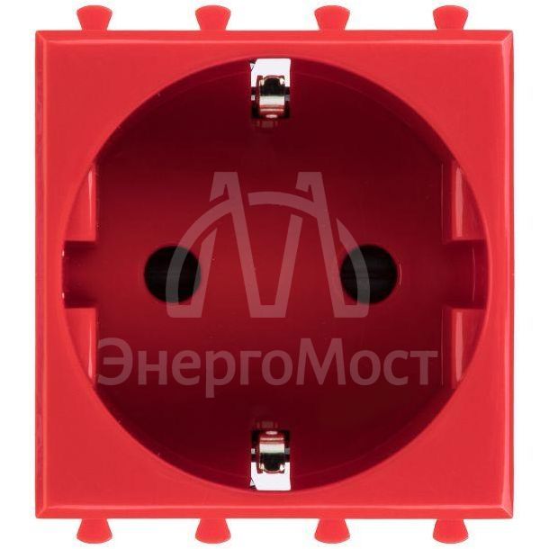 Розетка 2мод. 2P+E Avanti &amp;quot;Красный квадрат&amp;quot; защ. шторки DKC 4401002