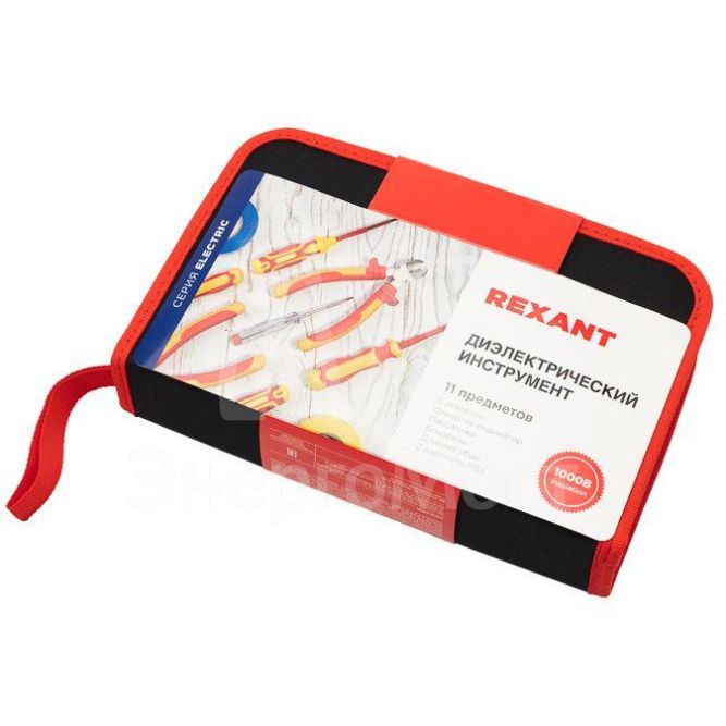 Набор диэлектрического инструмента RI-02 11 предметов до 1000В тканевый пенал Rexant 12-4692-3