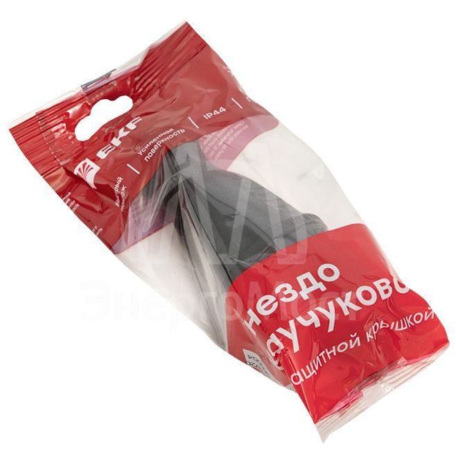 Розетка переносная 16А IP44 230В 2P+PE с защ. крышкой каучук PROxima EKF RPS-012-16-230-44-r