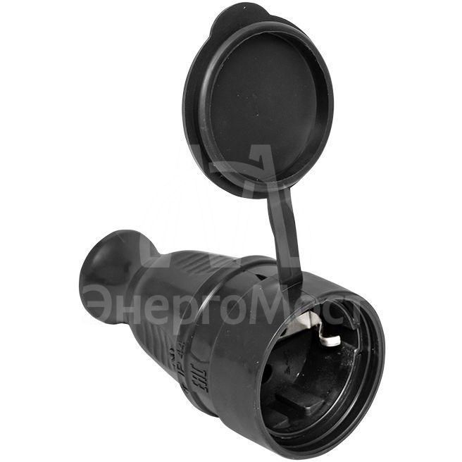 Розетка переносная 16А IP44 230В 2P+PE с защ. крышкой каучук PROxima EKF RPS-012-16-230-44-r