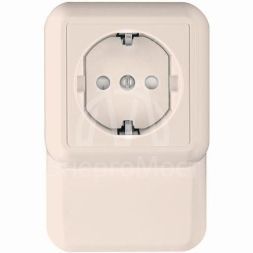 Розетка 1-м ОП Прима 16А 250В защ. шторки с заземл. надплин. (опт. упак) бел. SchE RA16-003-2M-B