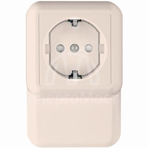 Розетка 1-м ОП Прима 16А 250В защ. шторки с заземл. надплин. (опт. упак) бел. SchE RA16-003-2M-B