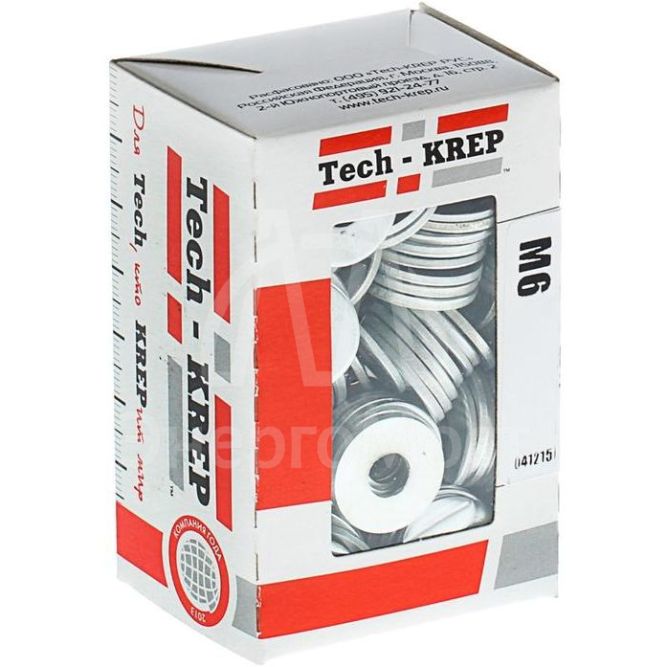Шайба DIN9021 кузовная оцинк. М6 (уп.200шт) Tech-KREP 105265
