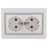 Розетка 2-м СП Мира керам. с заземл. бел./сер. LEZARD 701-0215-127