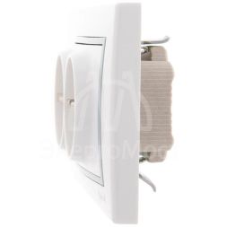 Розетка 2-м СП Мира керам. с заземл. бел./сер. LEZARD 701-0215-127