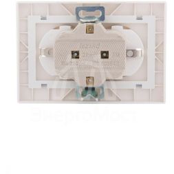 Розетка 2-м СП Мира керам. с заземл. бел./сер. LEZARD 701-0215-127