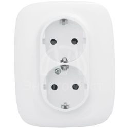 Розетка 2-м СП Valena Allure 16А IP20 250В 2х2К+З с лиц. панелью защ. шторки безвинт. зажимы бел. Leg 753726