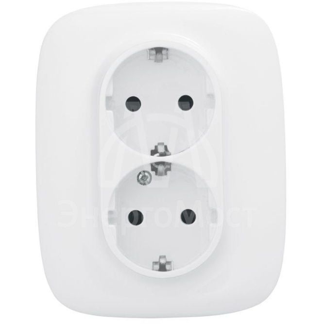 Розетка 2-м СП Valena Allure 16А IP20 250В 2х2К+З с лиц. панелью защ. шторки безвинт. зажимы бел. Leg 753726