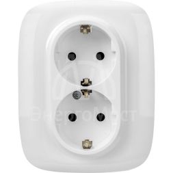 Розетка 2-м СП Valena Allure 16А IP20 250В 2х2К+З с лиц. панелью защ. шторки безвинт. зажимы бел. Leg 753726