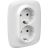Розетка 2-м СП Valena Allure 16А IP20 250В 2х2К+З с лиц. панелью защ. шторки безвинт. зажимы бел. Leg 753726