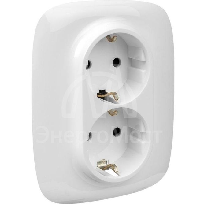 Розетка 2-м СП Valena Allure 16А IP20 250В 2х2К+З с лиц. панелью защ. шторки безвинт. зажимы бел. Leg 753726