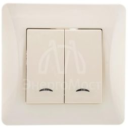 Выключатель 2-кл. СП Ugra 10А 250В с индикацией механизм беж. GUSI С11В28-003