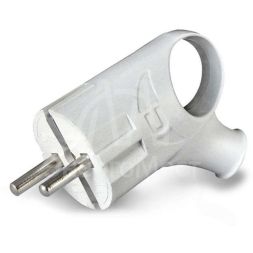 Вилка электрич. с заземл. угл. с ушком бел. 16А 250В (еврослот) UNIVersal А112