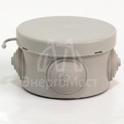 Коробка распределительная ОП 65х40мм 4 каб. вводов IP54 сер. (круг.) TOKOV ELECTRIC TKE-KR-65-40-C06