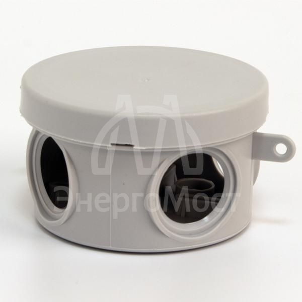 Коробка распределительная ОП 65х40мм 4 каб. вводов IP54 сер. (круг.) TOKOV ELECTRIC TKE-KR-65-40-C06