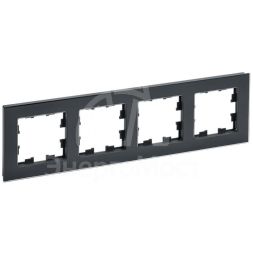 Рамка 4-м BRITE РУ-4-2-БрЧ стекло черн. IEK BR-M42-G-K02