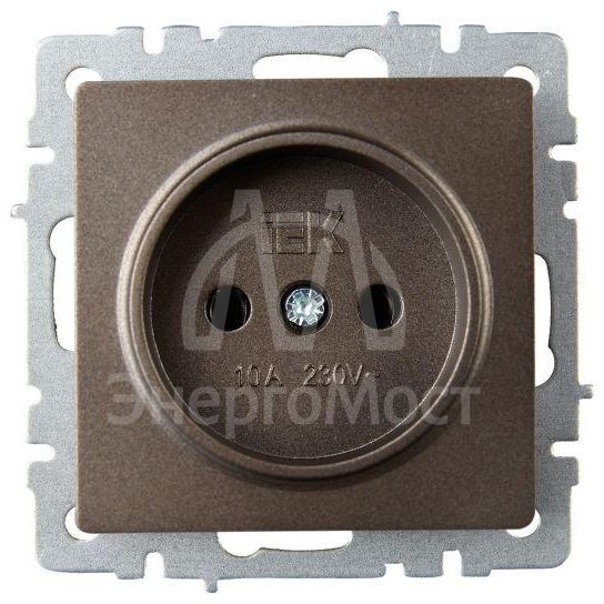 Розетка 1-м СП BRITE РС10-1-0-БрТБ 10А без заземл. без защ. шторок бронза IEK BR-R10-10-K45