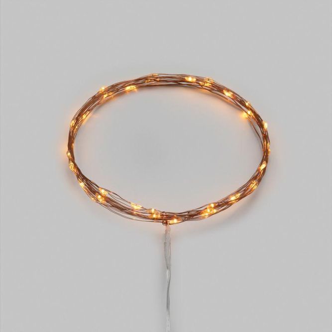 Гирлянда светодиодная "Роса" 5м 50 LED янтар. IP20 2хАА (в комплект не входят) Neon-Night 302-068