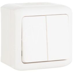 Выключатель 2-кл. ОП Quteo 10А IP44 250В 10AX бел. Leg 782302