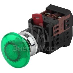 Кнопка AEA-22 &amp;quot;Грибок&amp;quot; d22мм 1з+1р BBG30-AEA-K06E зел. ЭРА Б0045634