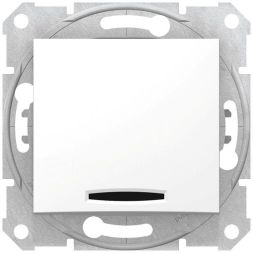 Механизм выключателя 1-кл. СП Sedna 10А IP20 (сх. 1а) 250В с син. подсветкой бел. SchE SDN1400121