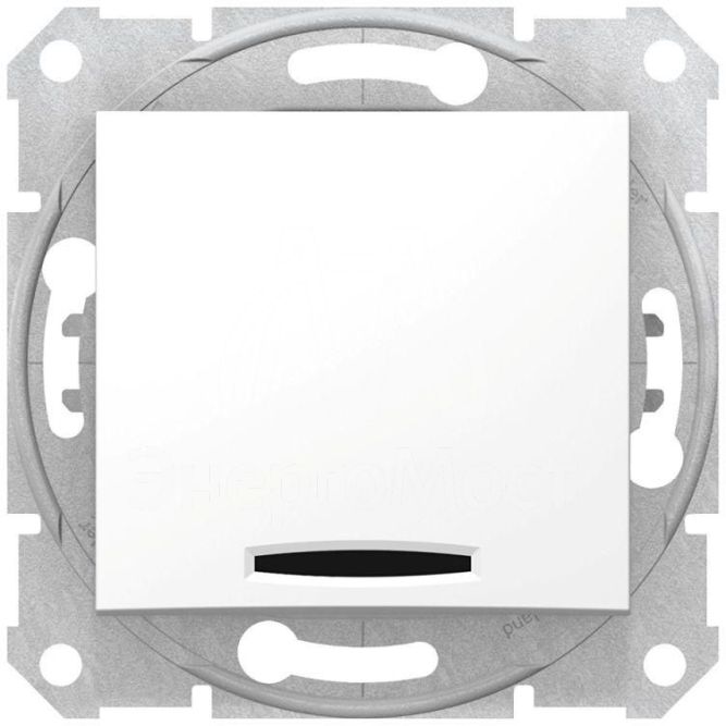 Механизм выключателя 1-кл. СП Sedna 10А IP20 (сх. 1а) 250В с син. подсветкой бел. SchE SDN1400121